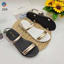 Sandals Women's new summer flat non-slip wearing fashion plastic shoes students two sandals beach sandals