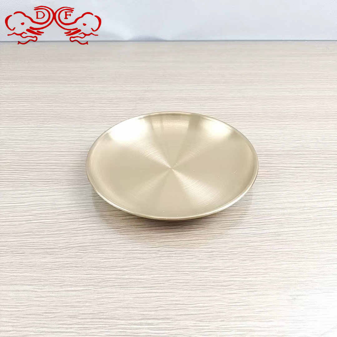 DF99375 Korean barbecue plate, barbecue round plate, flat plate, single-layer thickened brushed flat shallow plate, fruit plate. DF TRADINGHOUSE