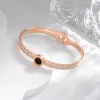 New European, American and Korean fashion diamond-encrusted bracelet, black round titanium steel rose gold bracelet, women's accessory gift Application Scenario
