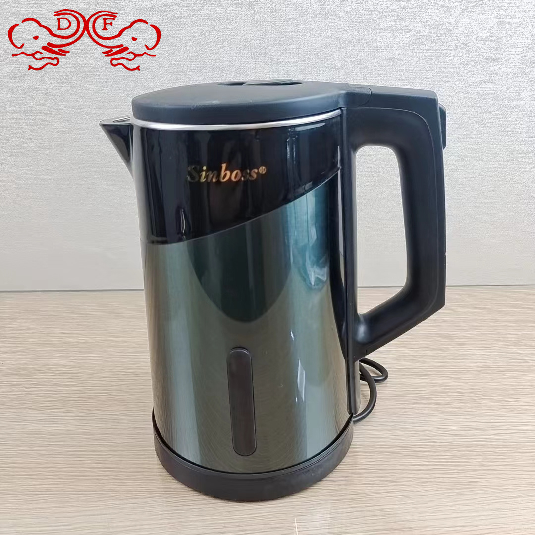 DF99379 Electric kettle, stainless steel automatic power-off heat preservation electric kettle, printed with DF TRADINGHOUSE