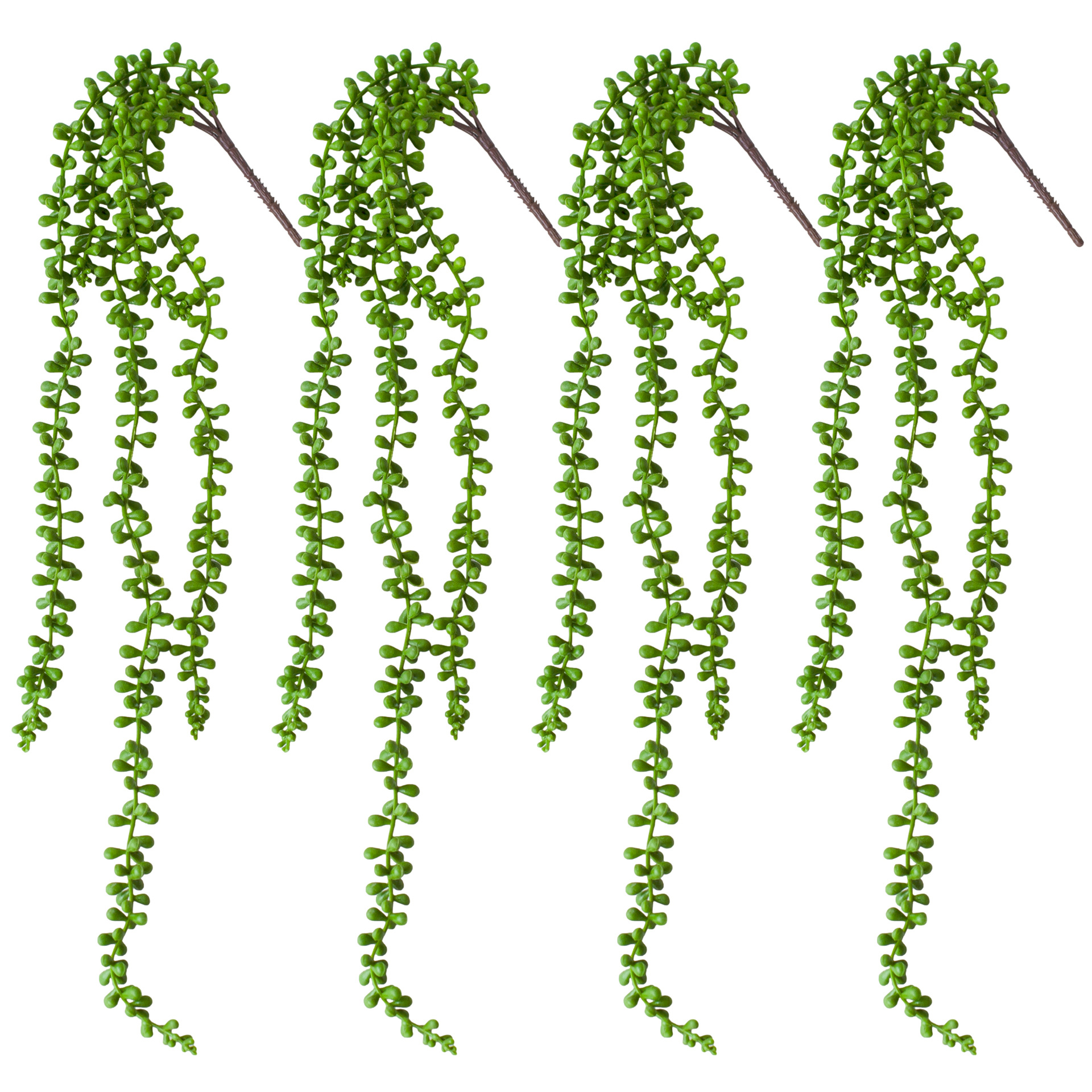 亚马逊仿真绿植 人造多肉5叉情人泪 植物悬挂 假珍珠家庭花园装饰详情1