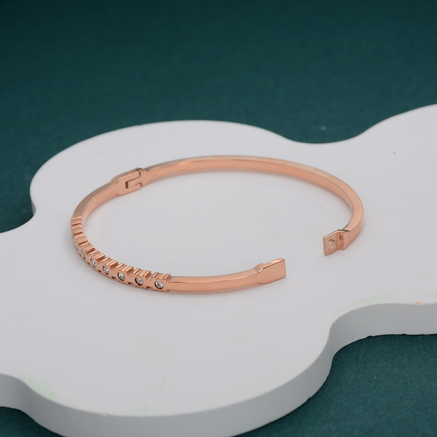 A new style of personalized, simple and fashionable small diamond bracelet, titanium steel rose gold bracelet, delicate women's accessory gift trend Application Scenario