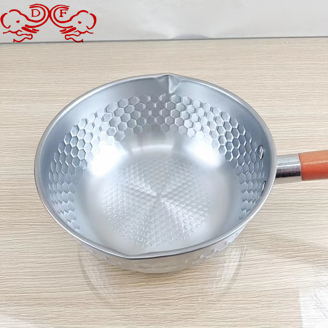 DF99267 snow flat pot for cooking porridge, noodles, milk pot, commercial single-handle flat-bottomed aluminum pot, small soup pot, non-stick pot, water spoon, DF TRADINGHOUSE details Picture