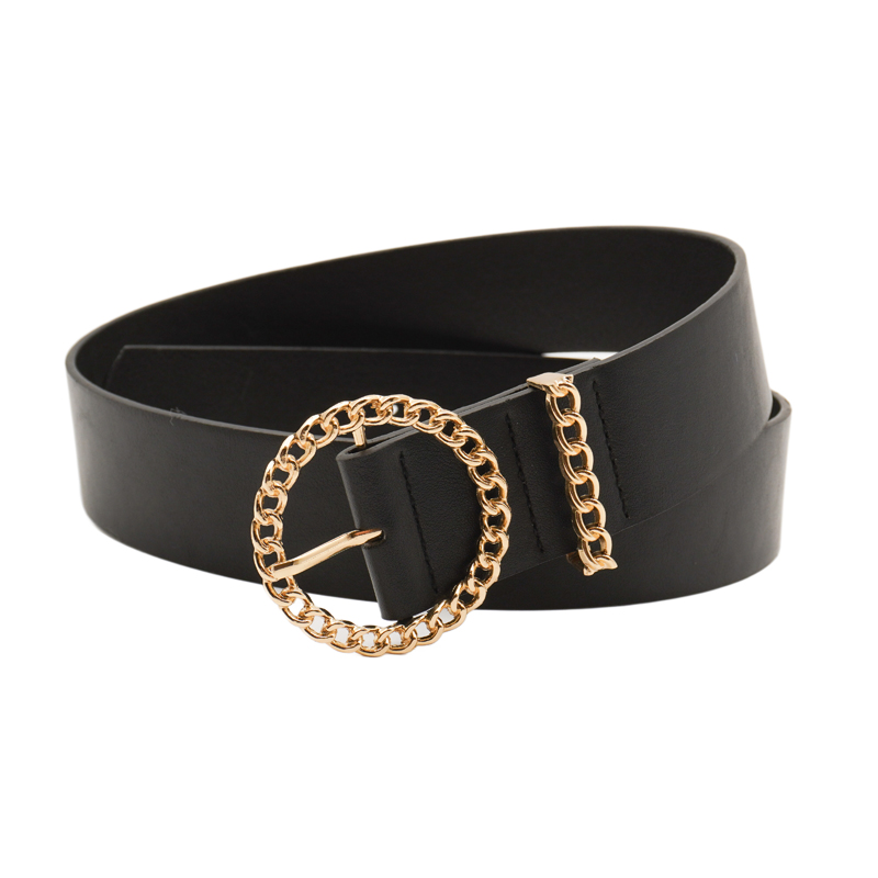 Cross Border Direct Mail Fashion Trend 100 Wide Belt Buckle Hollow Design Simple Atmosphere Flat Belt For Men And Women details Picture