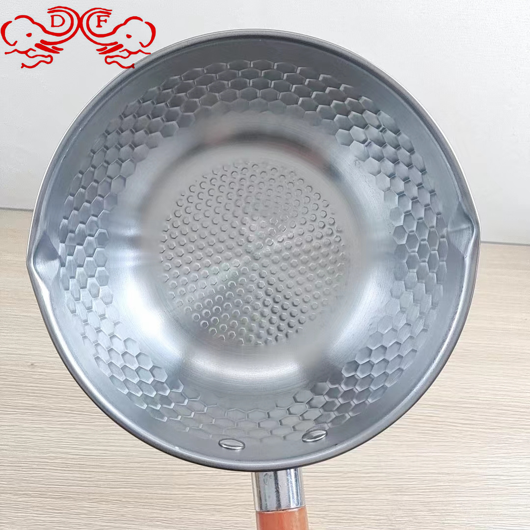 DF99267 snow flat pot for cooking porridge, noodles, milk pot, commercial single-handle flat-bottomed aluminum pot, small soup pot, non-stick pot, water spoon, DF TRADINGHOUSE Specification image