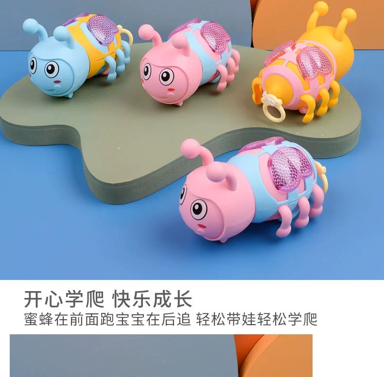 Wholesale supply of the popular children's educational and cute toys with drawstring resilience and glowing little bees from the factory, direct delivery detail image 7