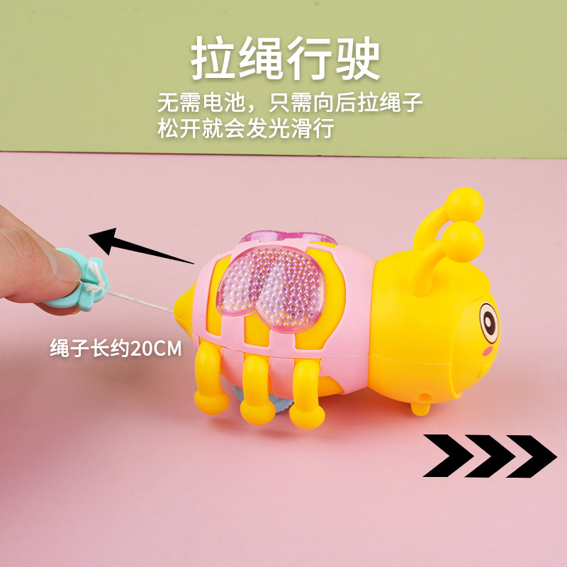 Wholesale supply of the popular children's educational and cute toys with drawstring resilience and glowing little bees from the factory, direct delivery Specification image