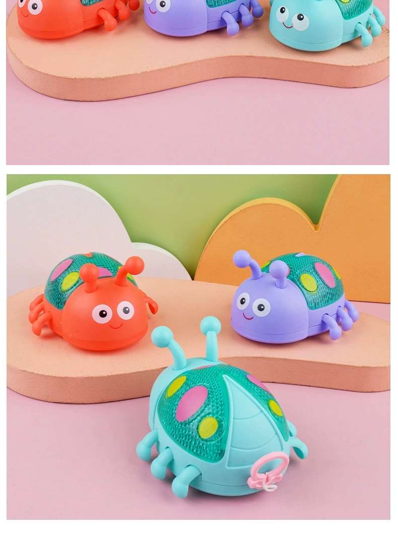 Cute cartoon baby drawstring toys, ladybug with light and glowing toys, factory wholesale supply, direct delivery detail image 8