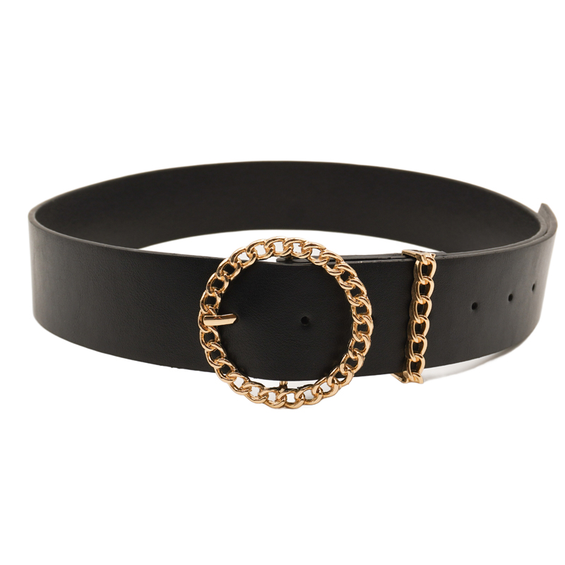Cross Border Direct Mail Fashion Trend 100 Wide Belt Buckle Hollow Design Simple Atmosphere Flat Belt For Men And Women full figure