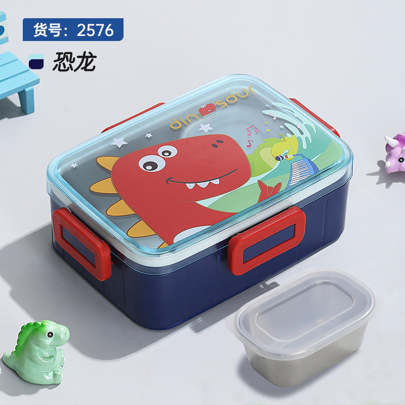 S42-2576 Cartoon Stainless Steel Lunch Box Single Compartment With Soup Bowl Sealed Lunch Box Portable Lunch Box For Students Application Scenario