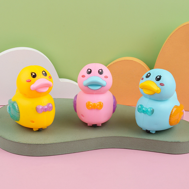 Wholesale supply of children's educational and cute cartoon sliding and glowing duck-shaped toys from the factory, direct delivery Item Picture