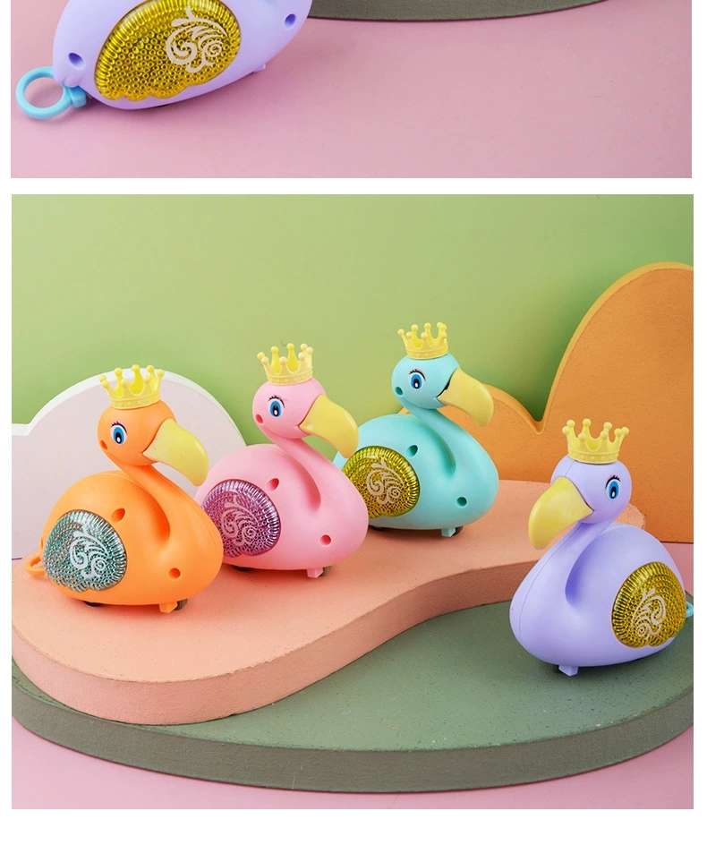 Children's drawstring rebound toys, cute animal models, drawstring glowing flamingos, factory direct sales detail image 8
