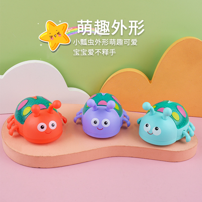 Cute cartoon baby drawstring toys, ladybug with light and glowing toys, factory wholesale supply, direct delivery Specification image