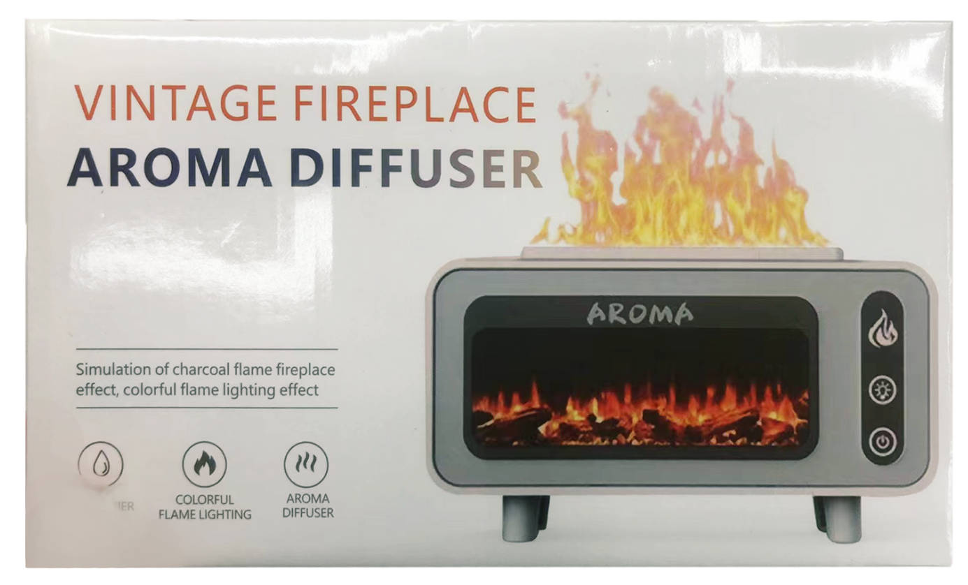 Cross-border fireplace aroma diffuser humidifier, home bedroom creative usb fog volume flame aroma diffuser, customizable pic 2