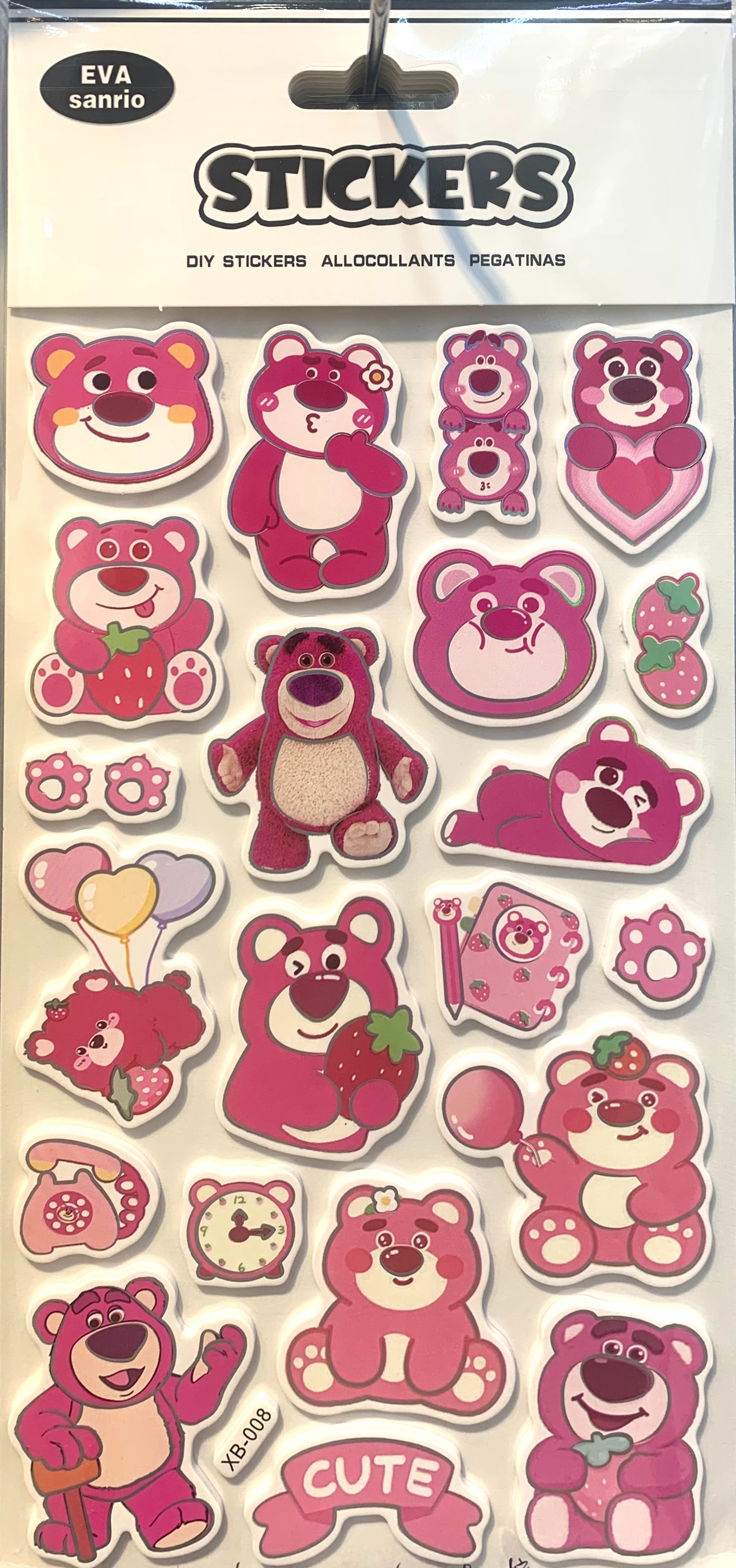 Venta directa de fábrica 3D cálido y tridimensional autoadhesivo pegatinas de pared dibujos animados EVA pegatinas tienda de mano pegatinas de sanria pegatinas de animales pequeños decoración pegatinas para niños pequeños eva material engrosado sanria pegatinas details Picture