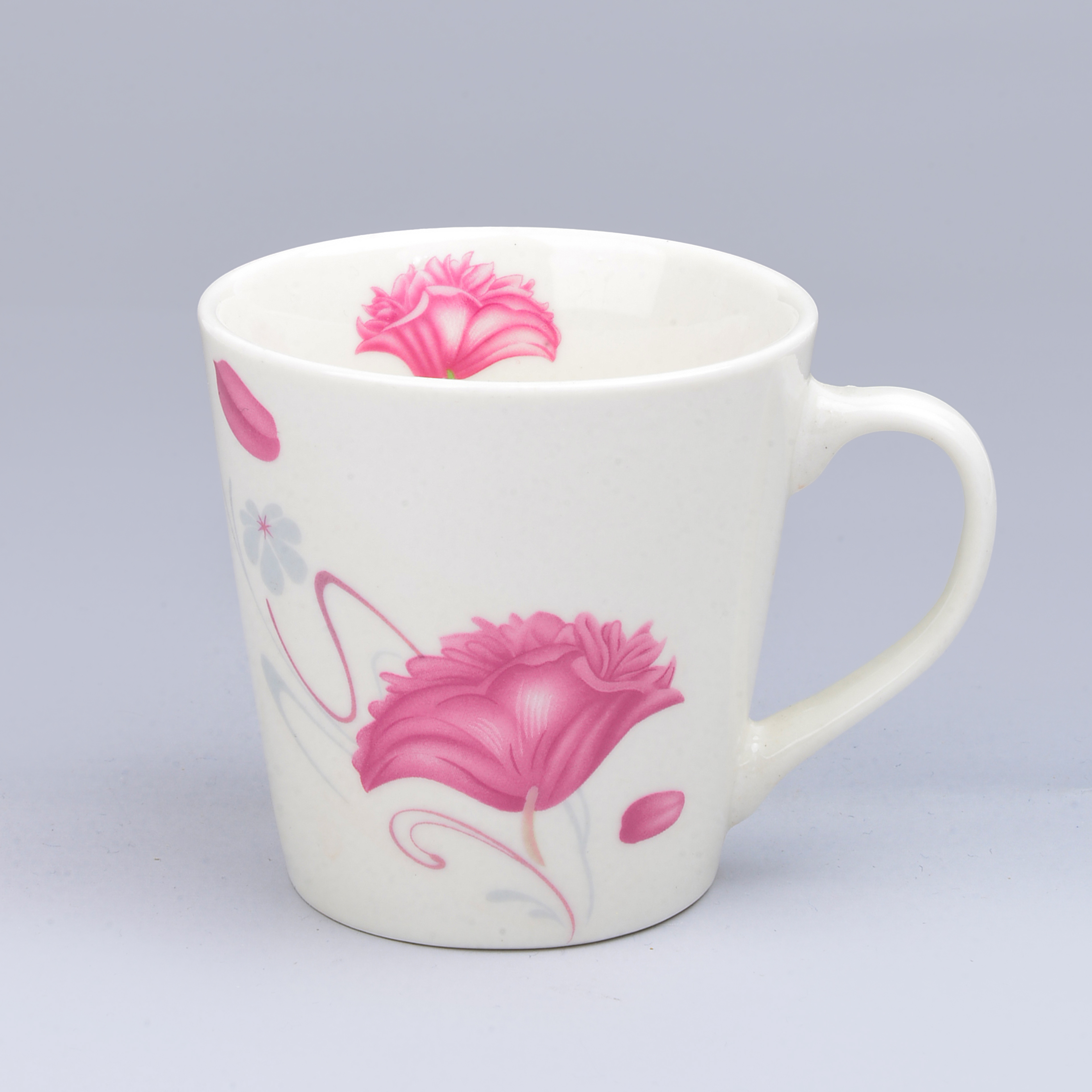 Cross-Border Ceramic Cup Mug Pink Flower Series Foreign Trade Roast Flower Cup Ceramic Coffee Cup details Picture