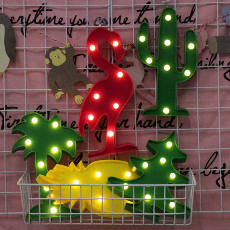 新款LED造型灯 ins米奇火烈鸟圣诞灯字母装饰台式小夜灯详情图1