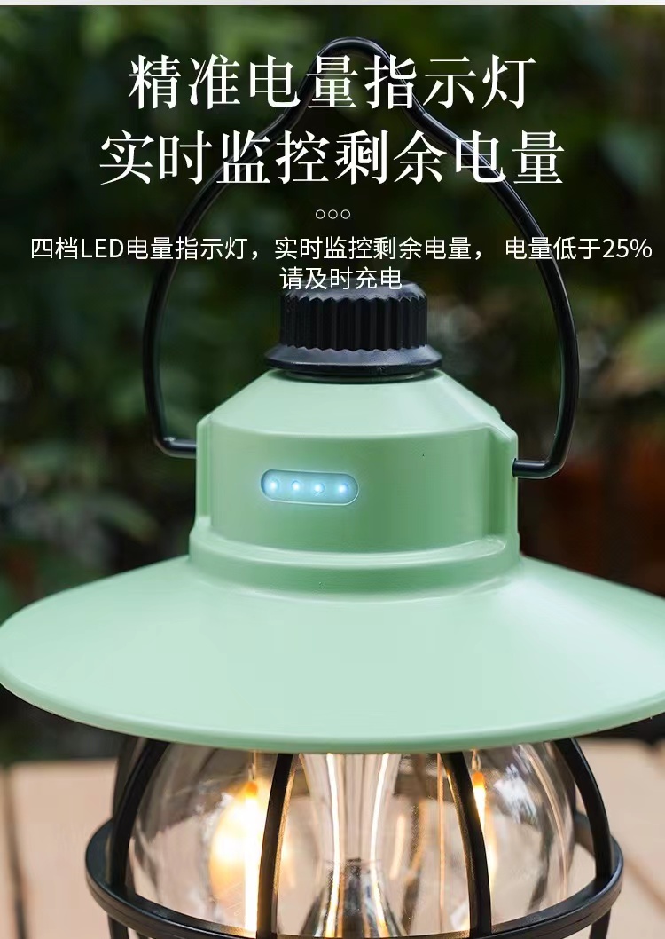 户外野营帐篷灯手提灯复古马灯帐篷氛围灯多功能LED手提灯户外应急灯L28野营灯户外防水野营灯详情5