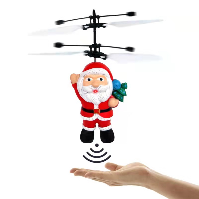 Luminous floating Santa Claus, cute pig robot, helicopter sensing aircraft, children's toys factory direct sales details Picture