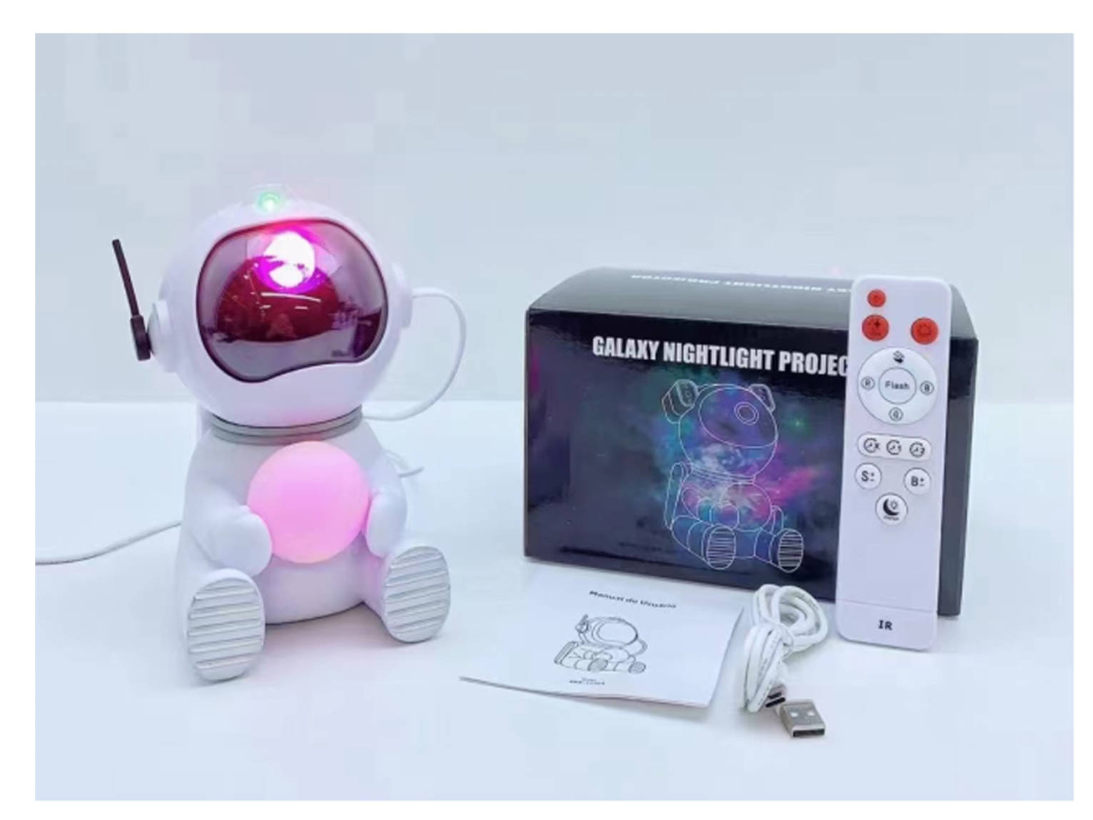 Cross-border astronaut voice-controlled projection light, aurora starry sky atmosphere, astronaut light, Bluetooth music projector, night light