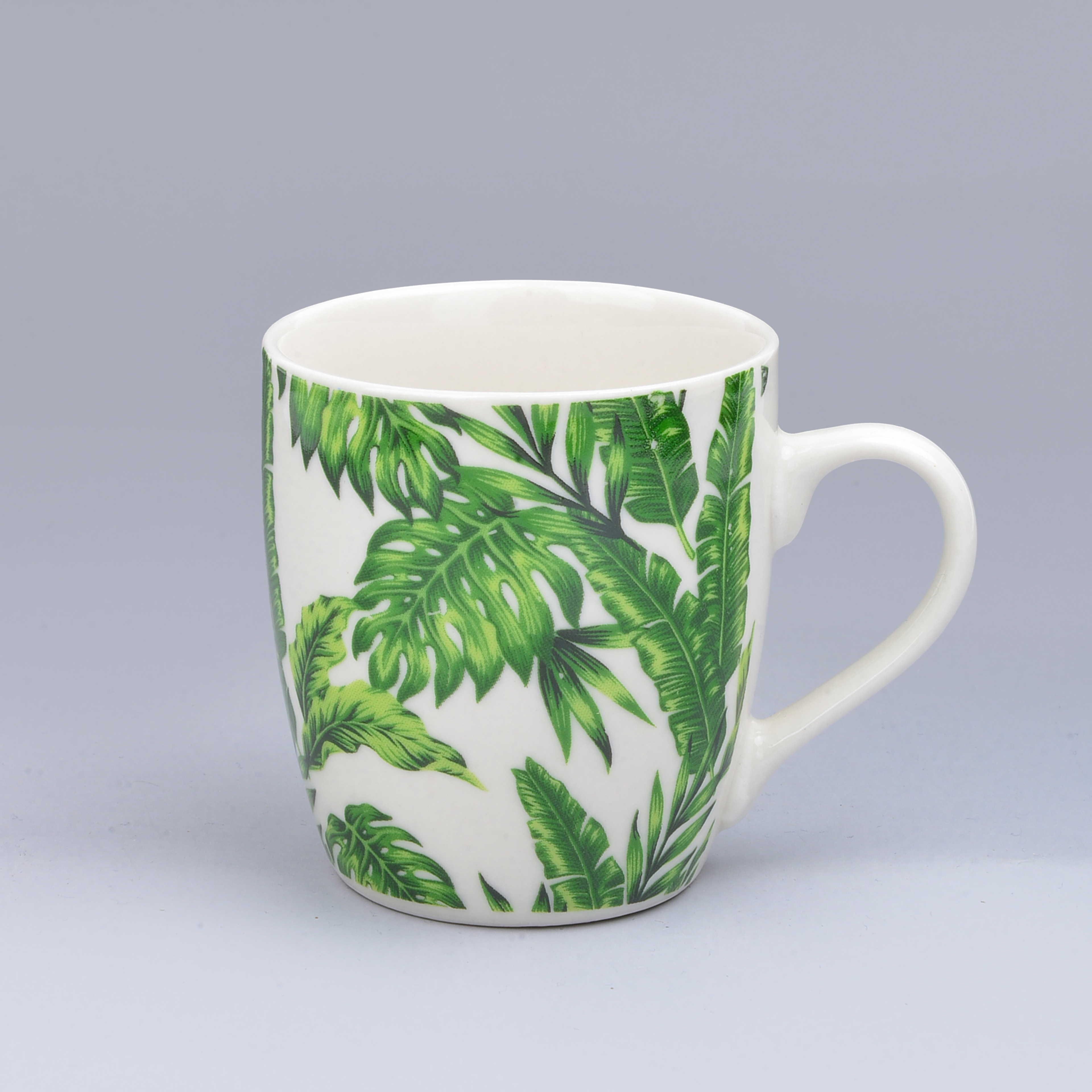 Cross-Border Ceramic Cup Mug Refreshing Green Leaf Series Foreign Trade Roasted Flower Cup Ceramic Cup Coffee Cup details Picture