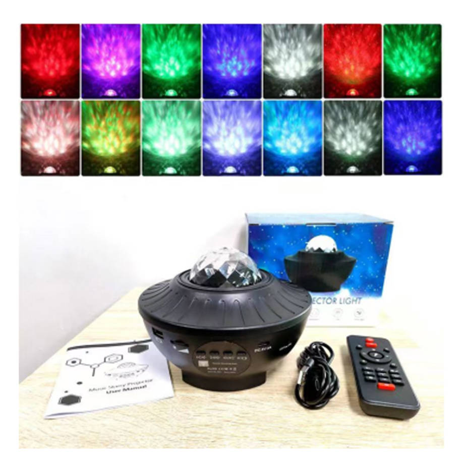 Black and white striped starry sky light, new space capsule galaxy starry sky light, night light, Bluetooth voice control, USB plug