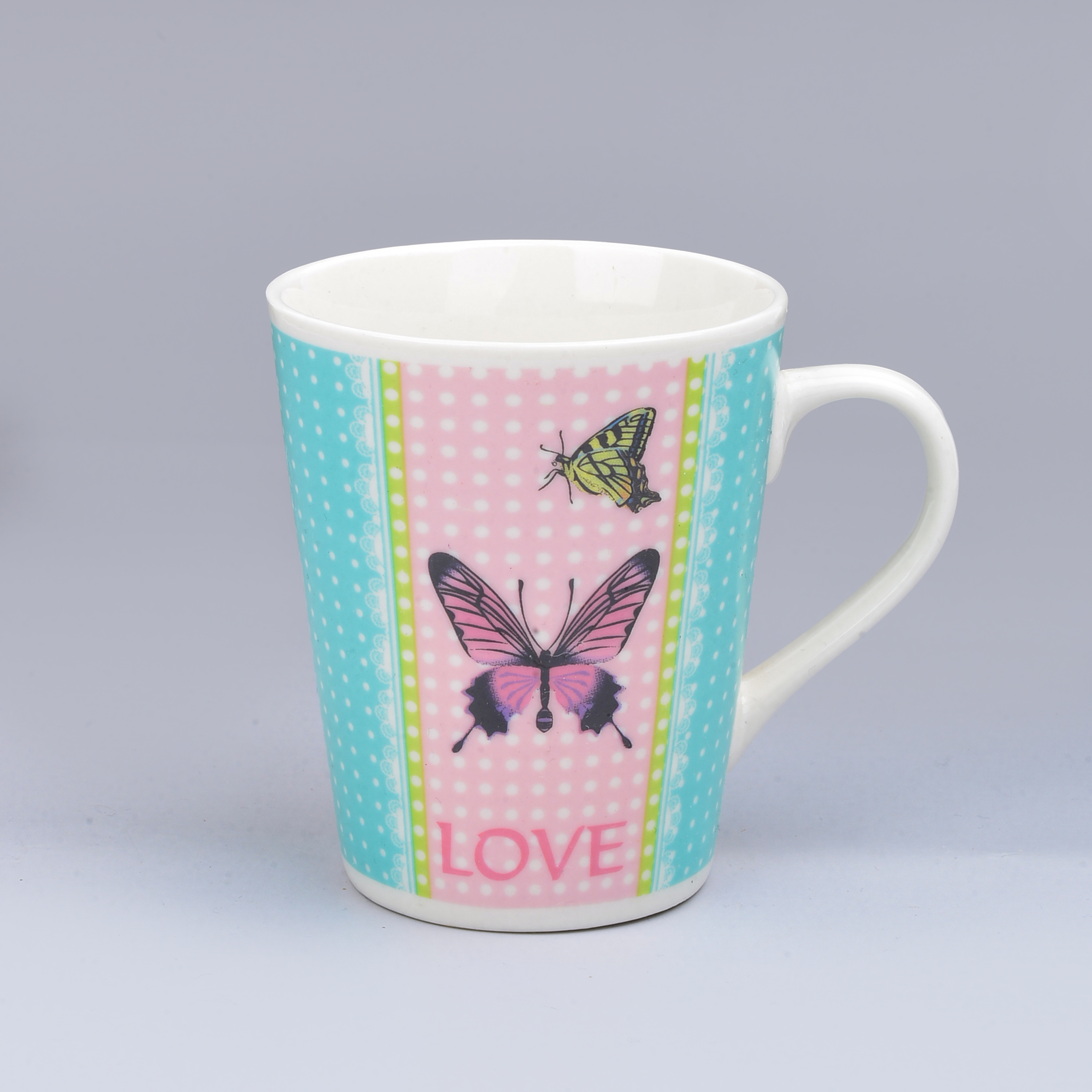 Cross-Border Ceramic Cup Mug Fresh Butterfly Series Foreign Trade Roasted Flower Water Cup details Picture