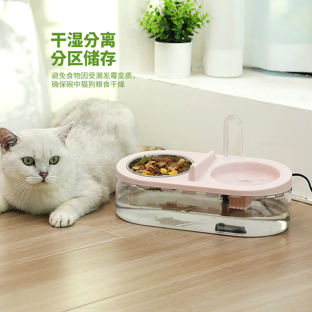 宠物喂食饮水一体机自动喂水大容量不锈钢陶瓷碗猫咪食具宠物用品详情图3
