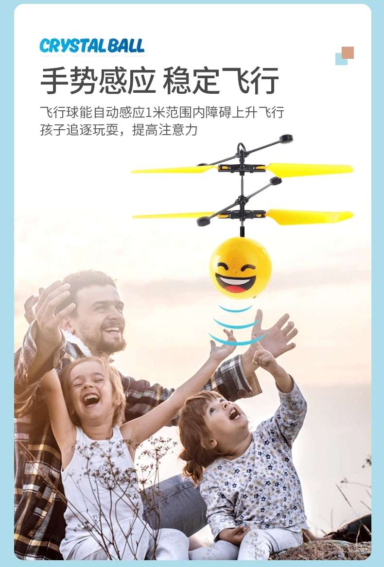 Factory direct sales of various styles of induction flying balls, suspended aircraft, luminous and color-changing flying toys detail image 2