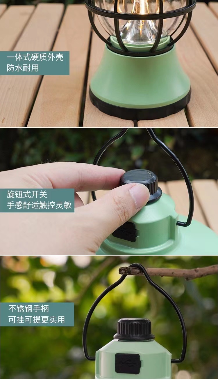 户外野营帐篷灯手提灯复古马灯帐篷氛围灯多功能LED手提灯户外应急灯L28野营灯户外防水野营灯详情11