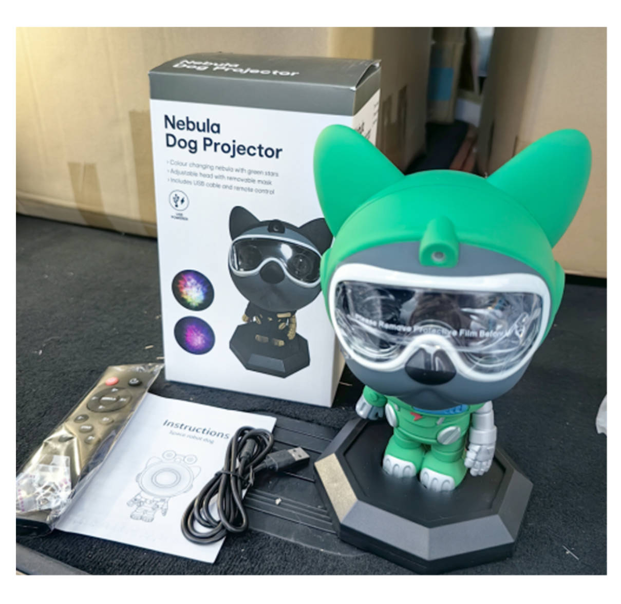 Home decorations: Astronaut, starry sky projection lamp, aviation dog, Ghost shell, atmosphere light, dog, astronaut figuette