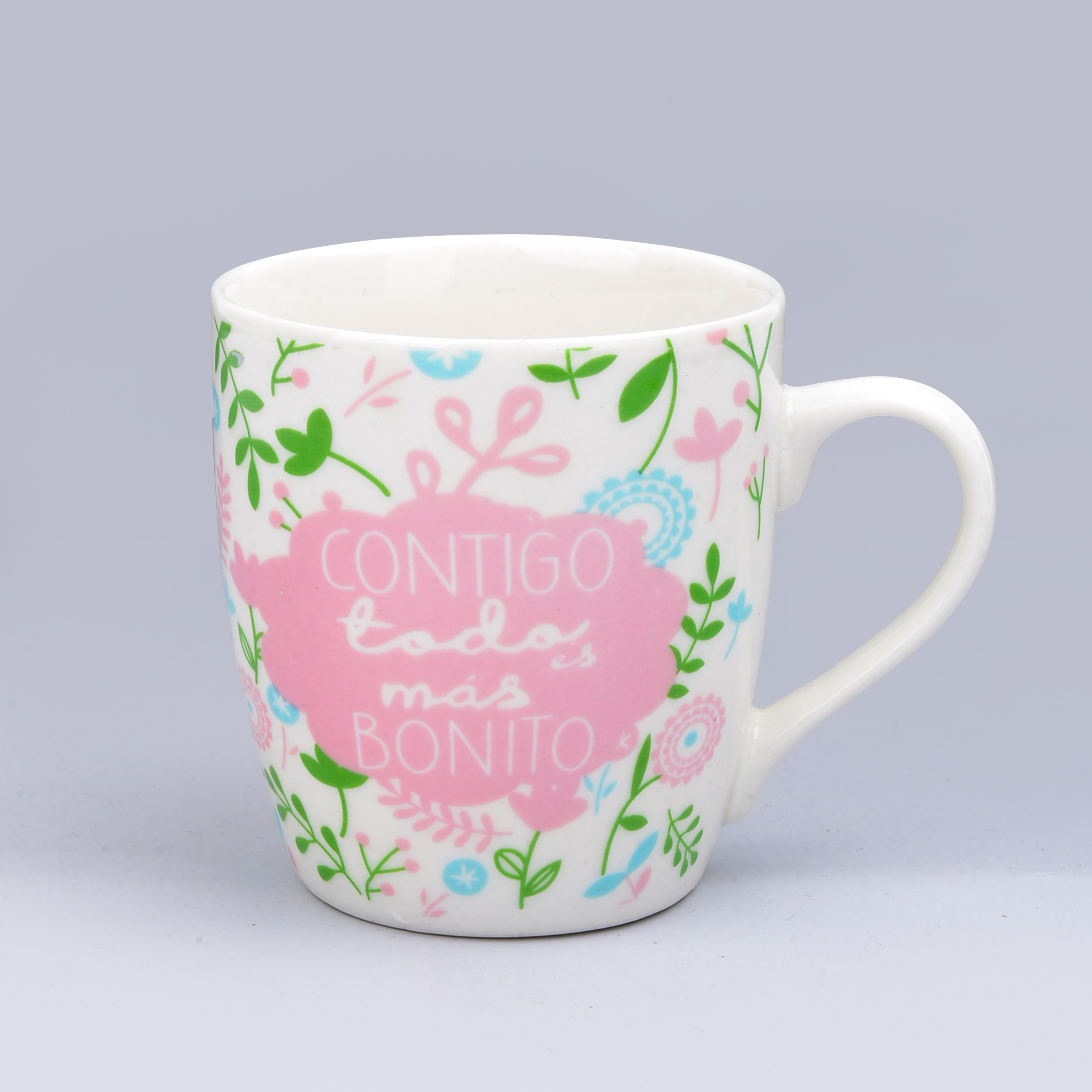 Cross-Border Ceramic Mug Mug Macaron Color Love Polka Dot Series Pattern Foreign Trade Roast Flower Cup Ceramic Coffee Cup Specification drawing