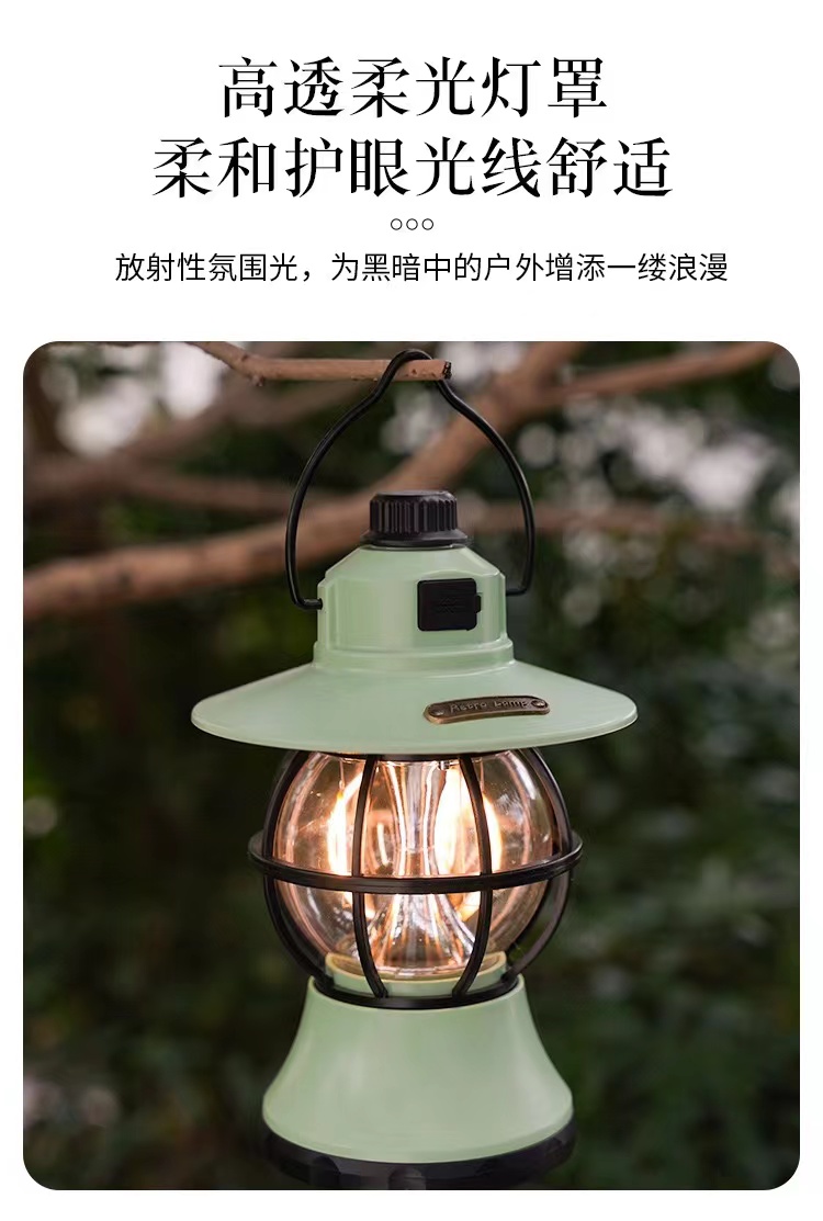 户外野营帐篷灯手提灯复古马灯帐篷氛围灯多功能LED手提灯户外应急灯L28野营灯户外防水野营灯详情8