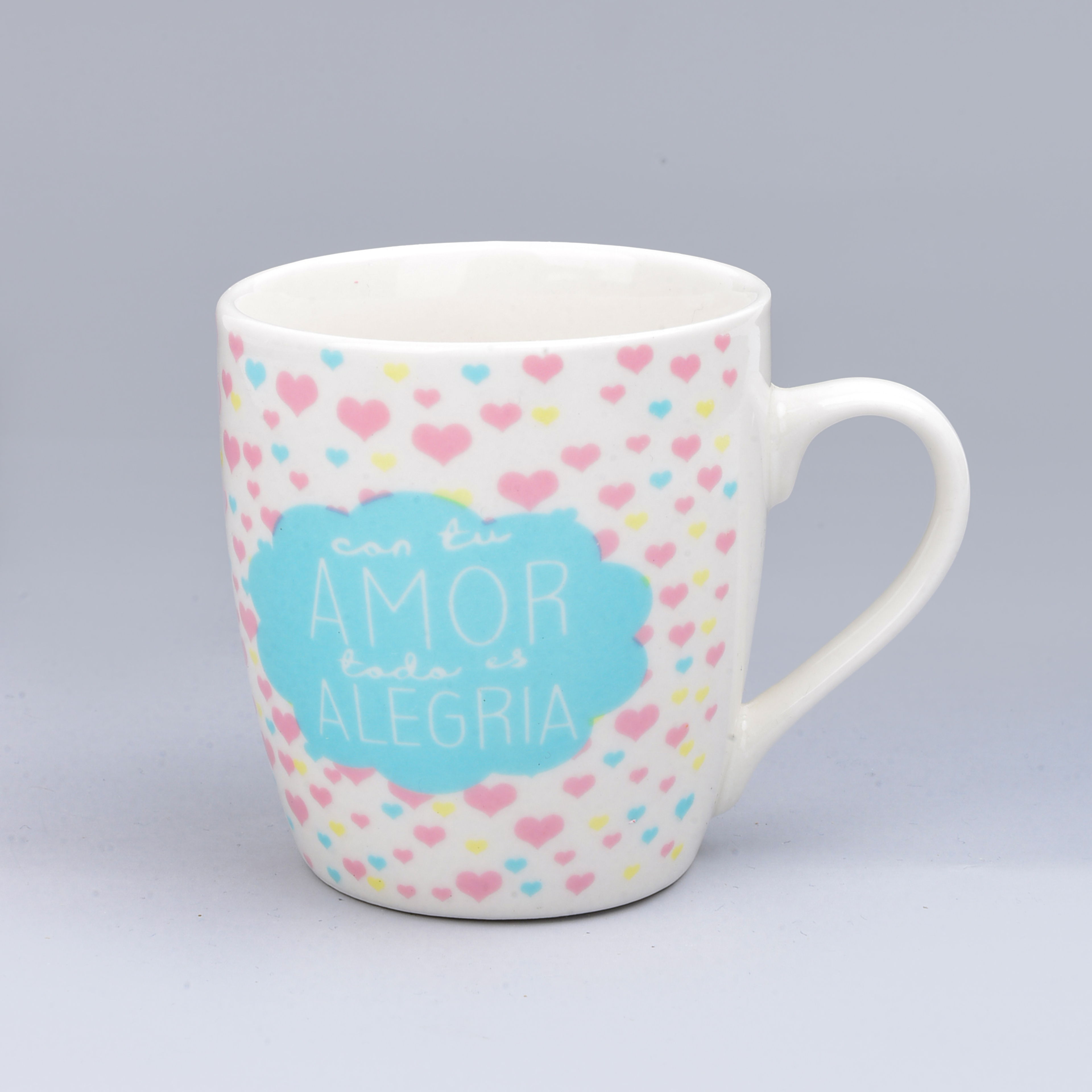 Cross-Border Ceramic Mug Mug Macaron Color Love Polka Dot Series Pattern Foreign Trade Roast Flower Cup Ceramic Coffee Cup details Picture