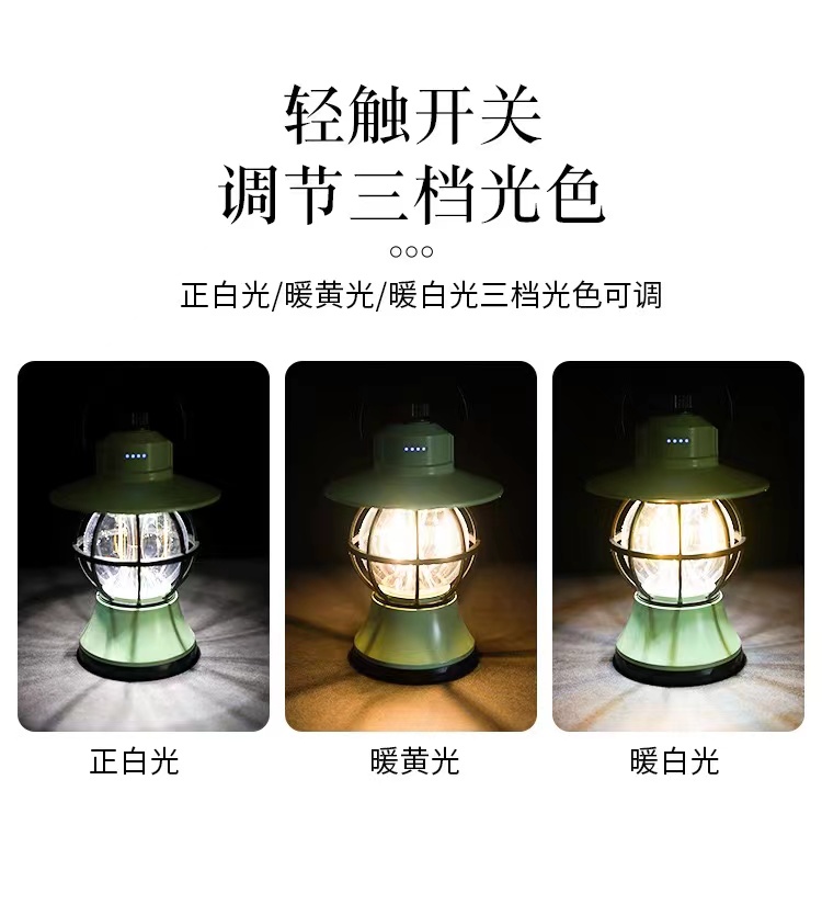户外野营帐篷灯手提灯复古马灯帐篷氛围灯多功能LED手提灯户外应急灯L28野营灯户外防水野营灯详情2