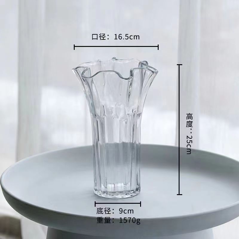   创意简约水晶玻璃花瓶  水养插花 玻璃花瓶 透明玻璃客厅装饰摆件   A-161详情图3