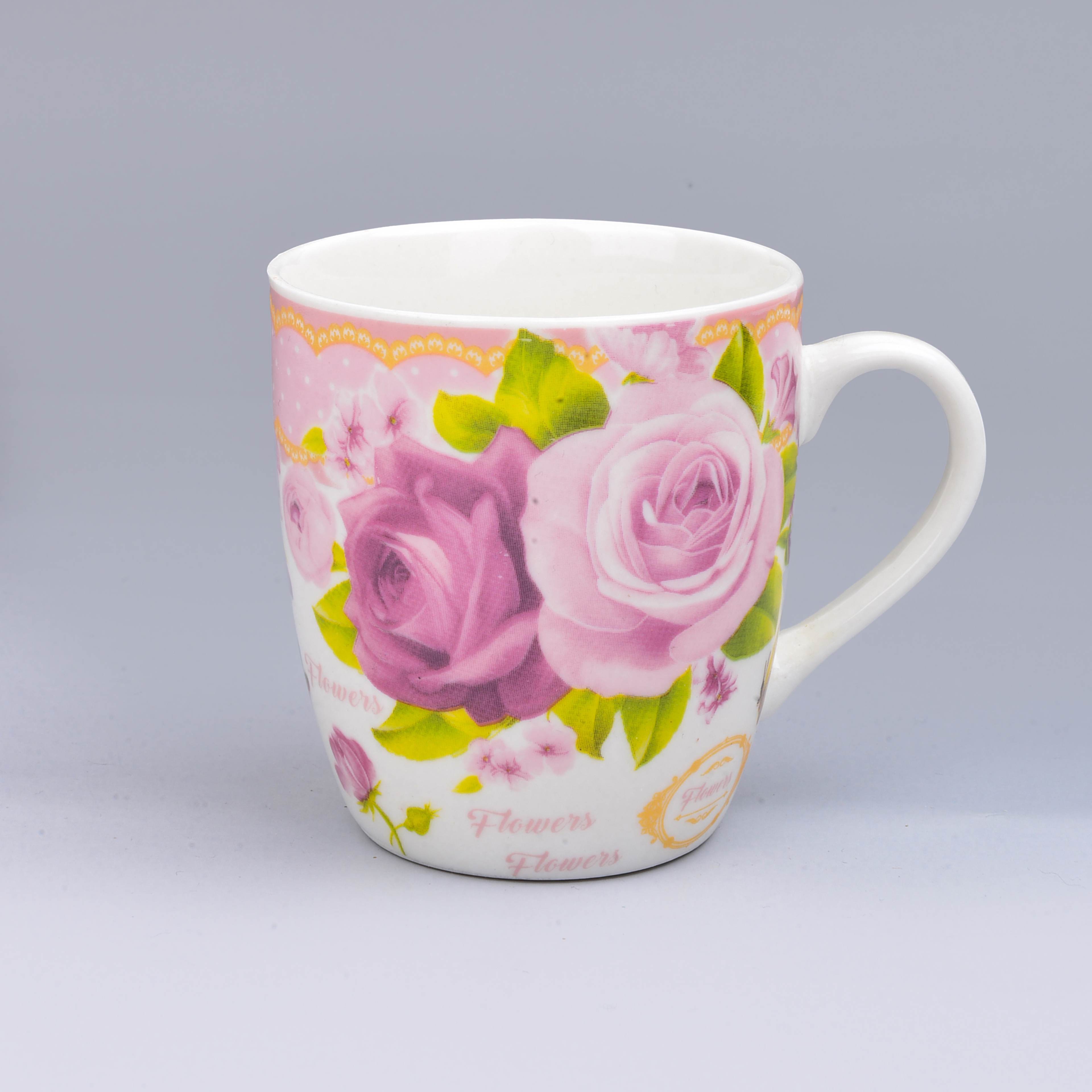 Cross-Border Creative Ceramic Cup Mug Mug Water Cup Pink Rose Series Ceramic Cup Specification drawing