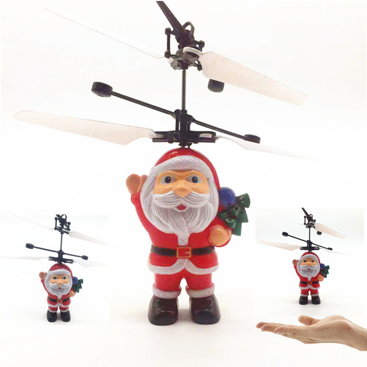 Luminous floating Santa Claus, cute pig robot, helicopter sensing aircraft, children's toys factory direct sales Specification drawing