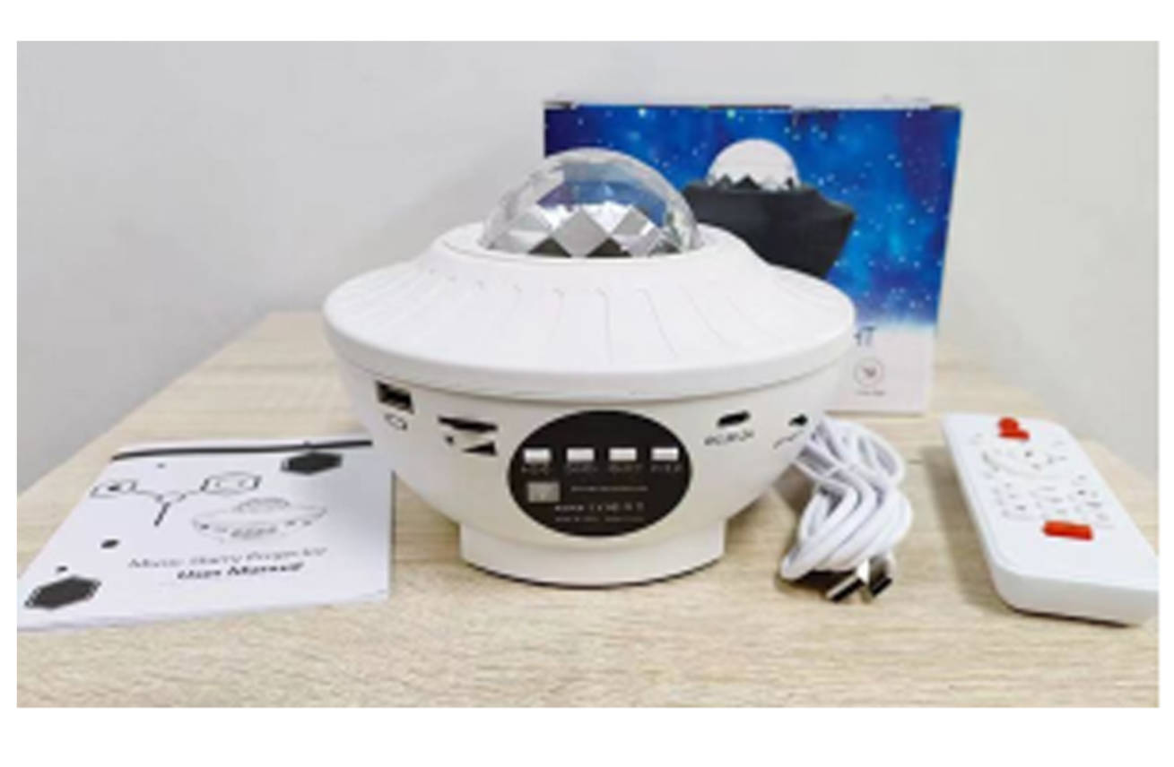 Black and white striped starry sky light, new space capsule galaxy starry sky light, night light, Bluetooth voice control, USB plug details Picture