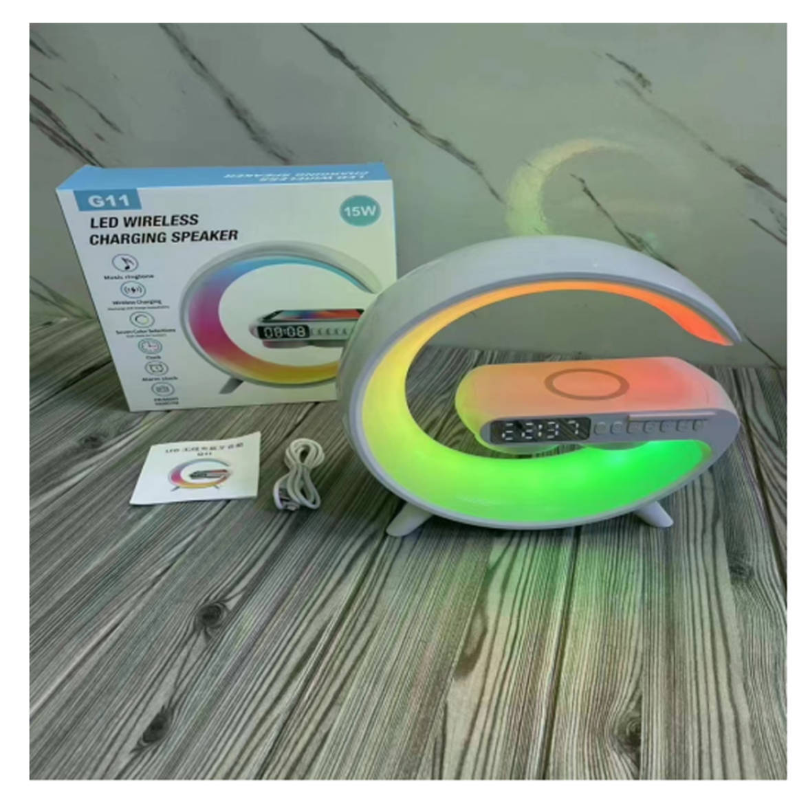 G11 cross-border explosive new color with clock lamp bedside multi-function Bluetooth speaker wireless charger Bluetooth speaker