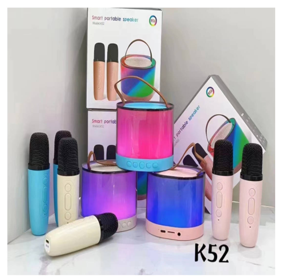 K52双麦蓝牙K歌话筒音响一体户外无线唱歌家用麦克风便携式中英