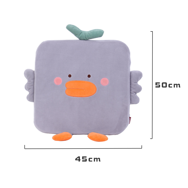 Cartoon cute animal duck sponge seat cushion, square chair cushion for recreation house, detachable, washable and customizable Specification image