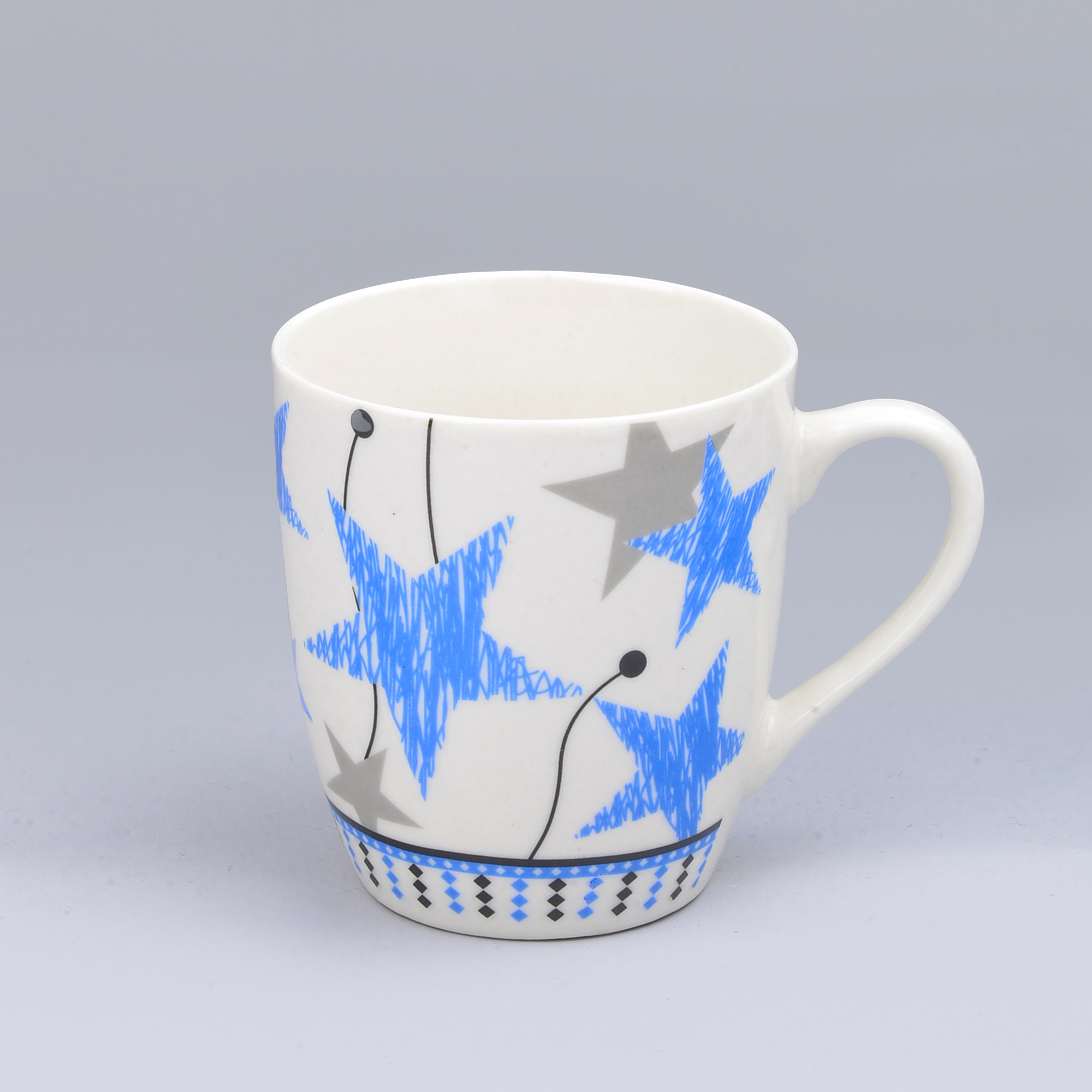 Cross Border Ceramic Cup Mug Color Five-Pointed Star Series Foreign Trade Baked Flower Cup Ceramic Cup Specification drawing