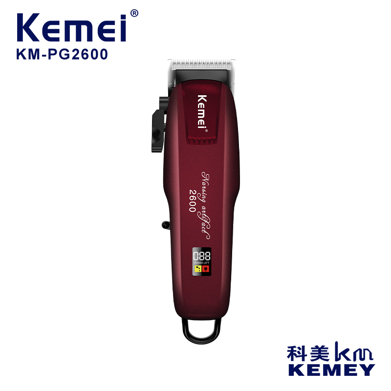 Kemei/科美电推剪金属机身可调节刀头液晶数显理发器跨境KM-PG2600