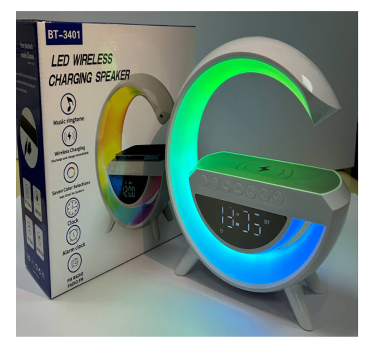 BT-3401 new Bluetooth speaker, night light, multi-functional wireless charger, Smart atmosphere night light, Creative gift