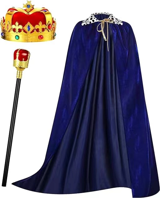 Holiday Party, King's Crown, Scepter, Crafts, Headwear, Carnival, King's Hat, Headband, Crown Headband, Electroplated Crown, Cape thumbnail