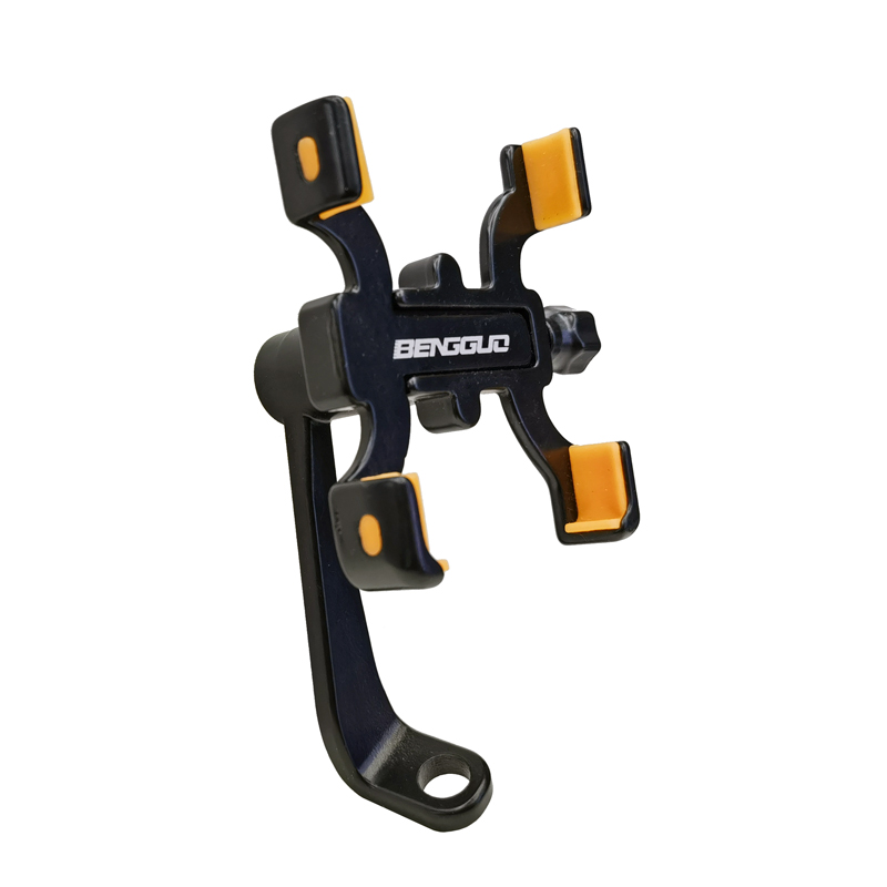BG-2967 mountain bike aluminum alloy mobile phone stand, four-prong mobile phone bracket, mobile phone clamp seat, electric battery, motorcycle mobile phone bracket, cycling mobile phone stand, navigation Application Scenario
