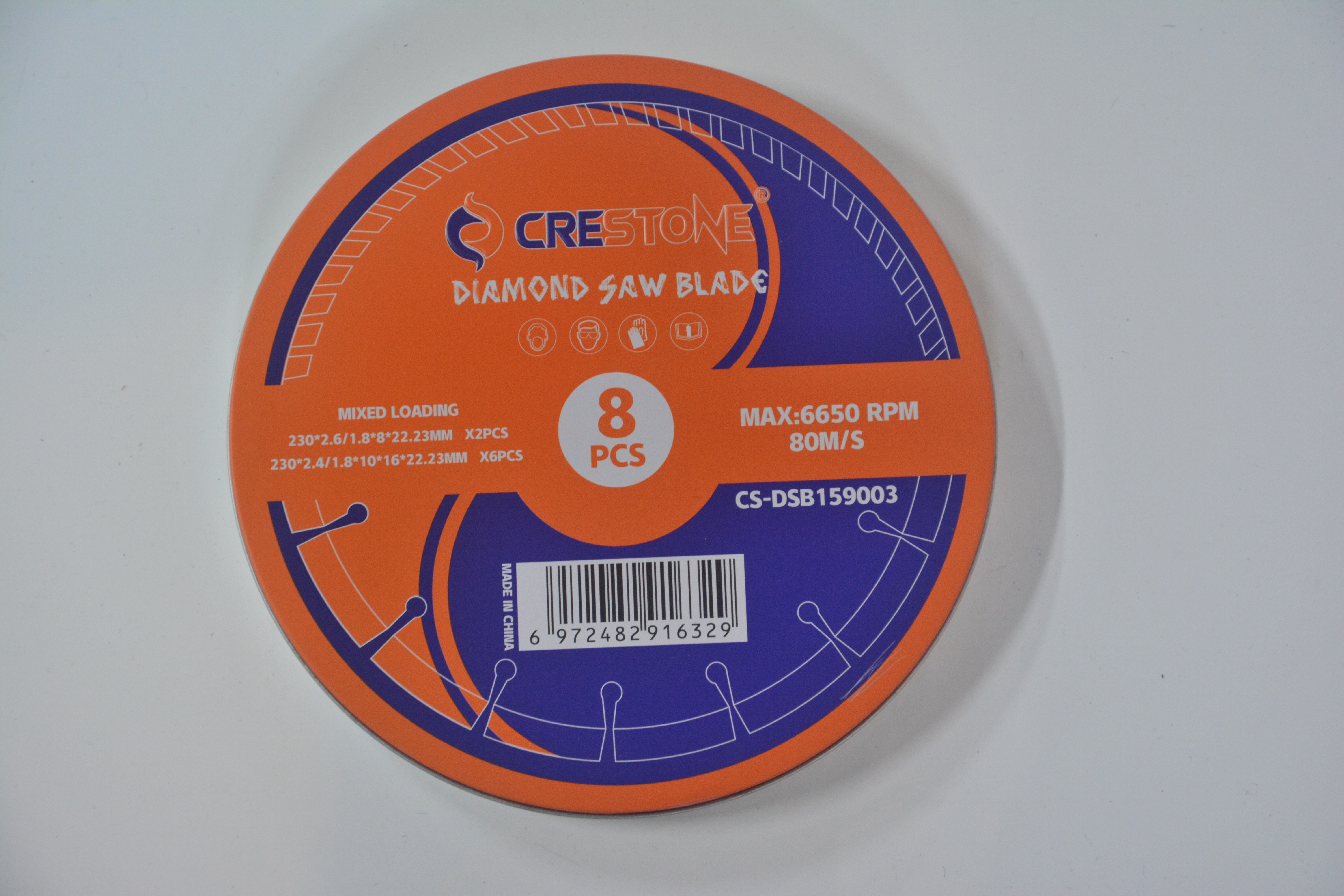 DIAMOND SAW BLADE 8PCS MAX6650RPM/80M/S