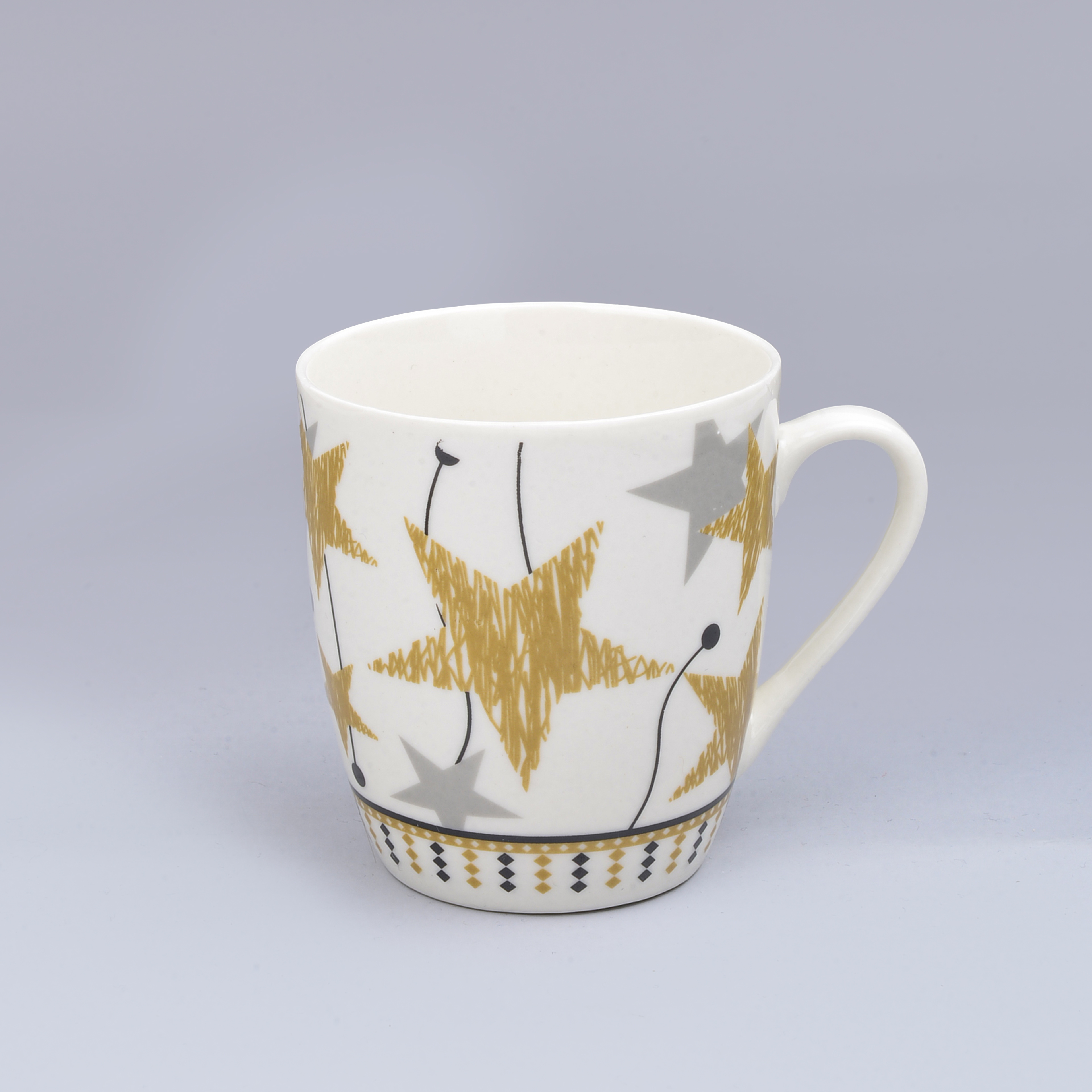 Cross Border Ceramic Cup Mug Color Five-Pointed Star Series Foreign Trade Baked Flower Cup Ceramic Cup Item Picture