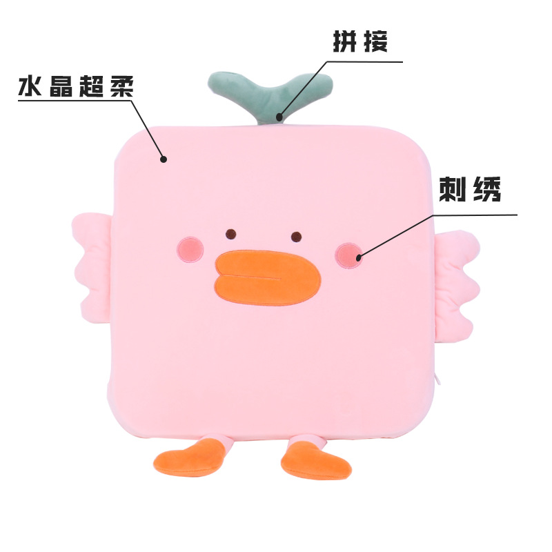 Cartoon cute animal duck sponge seat cushion, square chair cushion for recreation house, detachable, washable and customizable pic 5